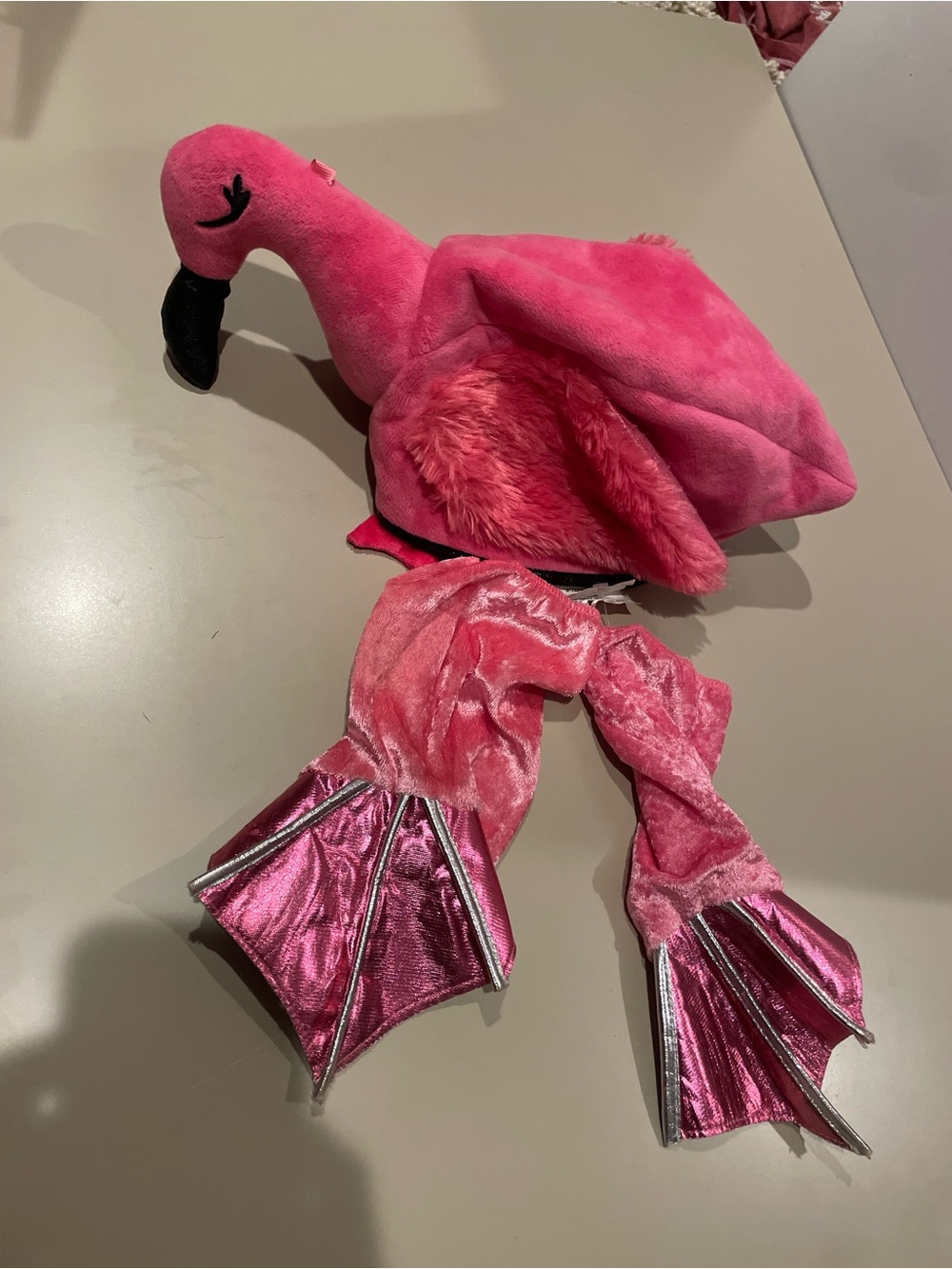 Pink Plush Flamingo Kids Costume Set - Soft Wing & Feet Accessories hat